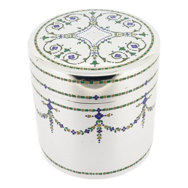 Antique Art Deco Tiffany & Co. Sterling Silver & Mosaic Enameled Box For Sale