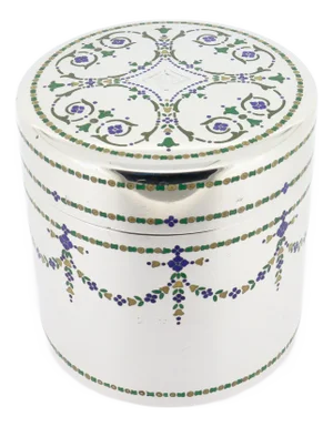 Antique Art Deco Tiffany & Co. Sterling Silver & Mosaic Enameled Box