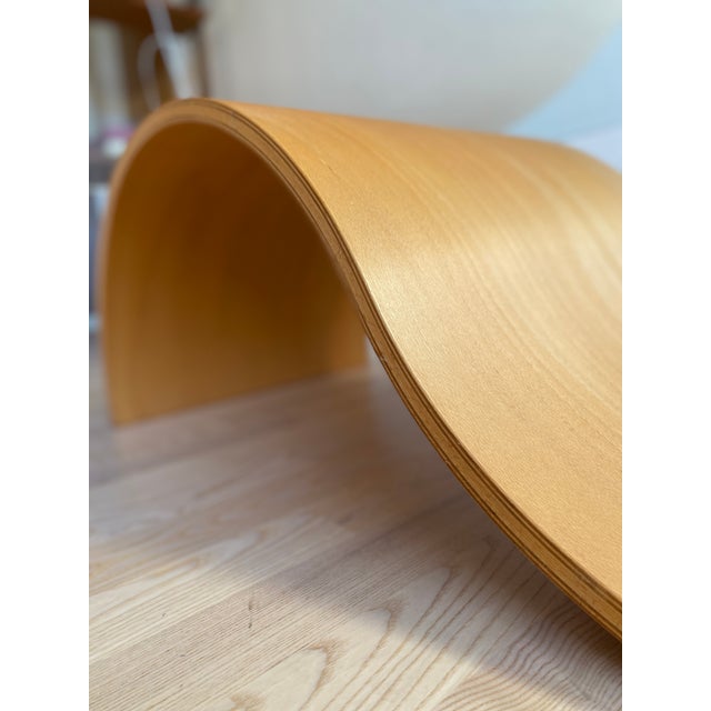 Wood Wave Coffee Table in Beech and Glass by Hjellegjerde, Norway, 1990s For Sale - Image 7 of 16