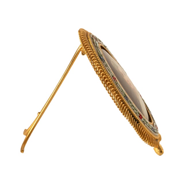 Antique Italian Micro Mosaic Miniature Portrait Painting Porcelain Guido Reni, 1895 For Sale In Portland, OR - Image 6 of 18