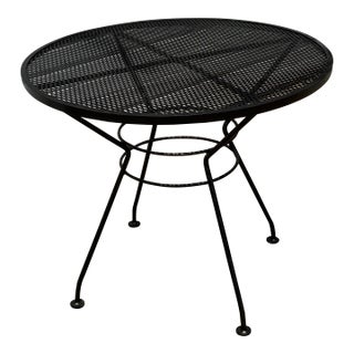 Vintage Salterini Style Wrought Iron Mesh Patio Table – 36” Round For Sale
