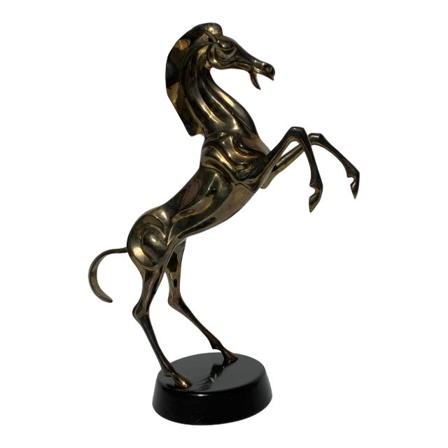 Art Nouveau Style Brass Horse Sculpture For Sale
