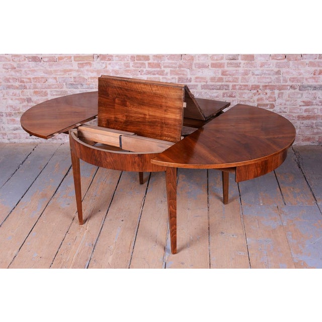 Art Deco Extendable Dining Table in Walnut, Czech, 1920s For Sale - Image 14 of 18
