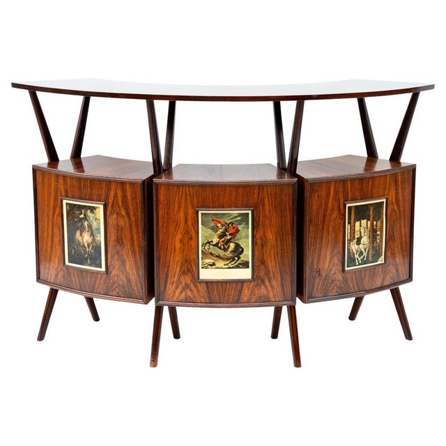 Bar cabinet, 1950s, made in italy. Detail mobile bar of italian manufacture, mid-century. The frame and body are made of...