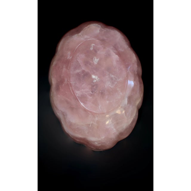 Rose Quartz Lotus Bowl 9" For Sale - Image 12 of 12