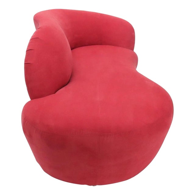 Red Suede Weiman Preview Chaise Lounge Cloud Sofa For Sale