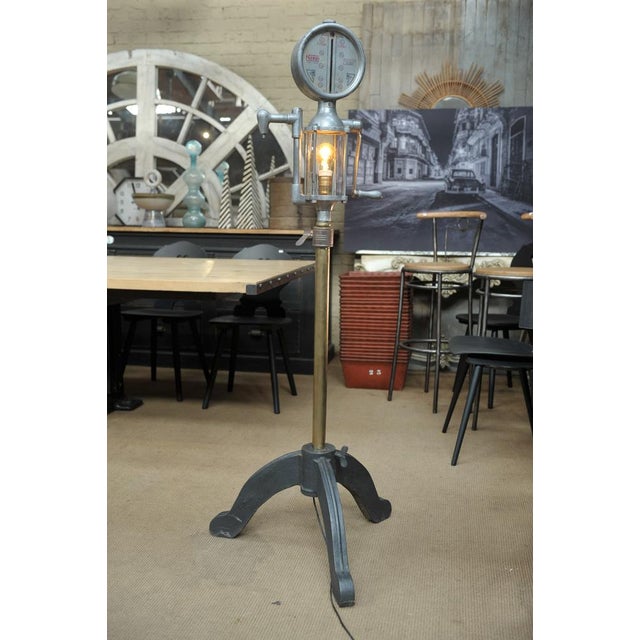 Industrial floor lamp old gas pump Italy 1960. Re-electrified E27 socket. European Plug (up to 250V).The wiring of this...