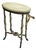 1990s Whimsical Garden – French-Inspired Oval Side Table With Sage Green Finish, Sculptural Legs & Ornamental Details For Sale