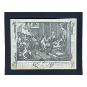 1747 William Hogarth Framed Engraving “The Industrious 'Prentice” From Industry and Idleness Series – Antique Original Print