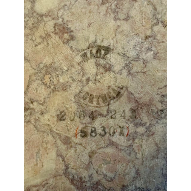 Brown Walnut Two-Tier Table With Marble Inlay - Mid Century For Sale - Image 8 of 9