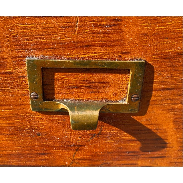 Wood Antique Shaw Walker Two Drawer Card Catalog Oak File Cabinet For Sale - Image 7 of 12