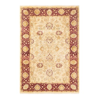 Mogul, One-of-a-Kind Hand-Knotted Area Rug in Ivory, 6' 2" x 8' 10" For Sale