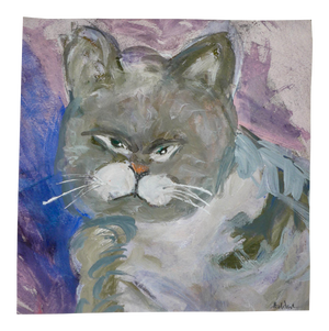 "Kitty" Contemporary Pastel and Gouache Drawing by Martha Holden