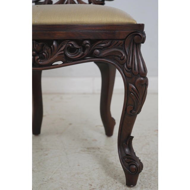 John Belter Style Ornately Carved Mahogany Chairs For Sale - Image 11 of 18
