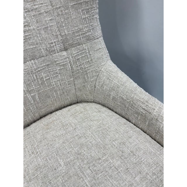 Textile Modern Wing Chair Nubby Cream Fabric. For Sale - Image 7 of 7