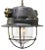 Vintage Industrial Pendant Lamps in Gray Metal, Brass and Clear Glass from EMD, France For Sale