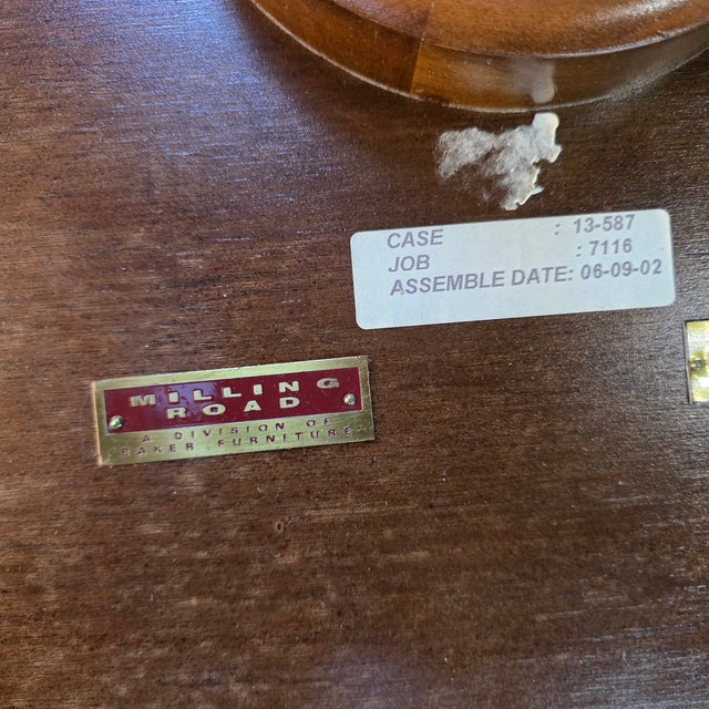 Late 20th Century Baker Furniture --- Milling Road American Empire Style Breakfast/Center Table For Sale - Image 10 of 10