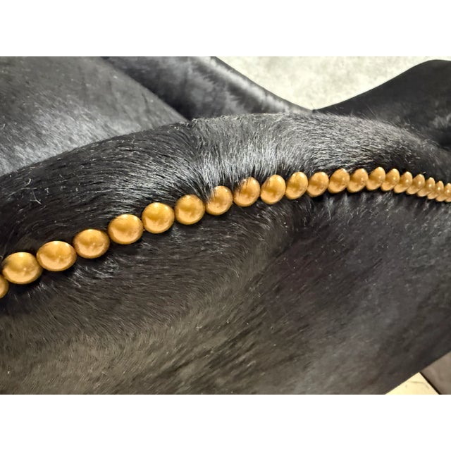Italian Lounge Chair in Black Cowhide (Ethically Sourced) For Sale In Los Angeles - Image 6 of 6