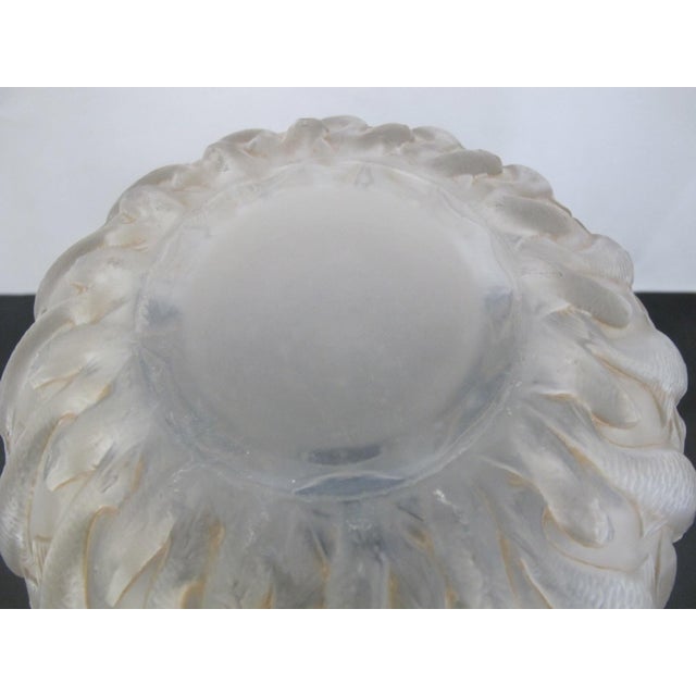 Rene Lalique France Marisa Fish Smoky Sepia Tone Art Deco Glass 9 1/2" Vase For Sale - Image 12 of 17