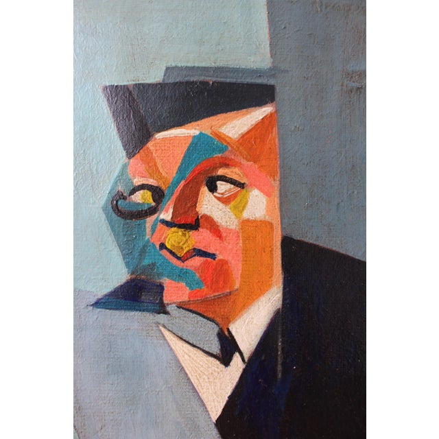 Mid-Century Modern Composition, Oil Painting, 1950s, Framed For Sale - Image 4 of 15