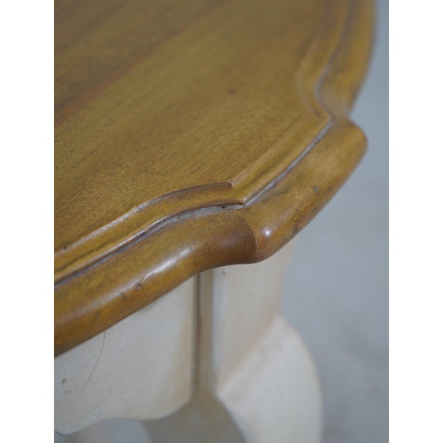 White Ethan Allen French Country Style Round Side Table For Sale - Image 8 of 14