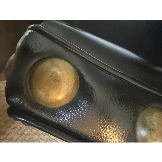 Black Mid Century Extra Large Stud Lounge Chair For Sale - Image 8 of 9