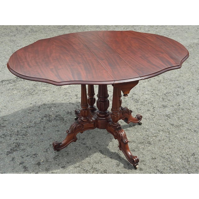 Refinished William IV Figured Mahogany Sutherland Center Table/Breakfast Table, C. 1830s For Sale - Image 10 of 14