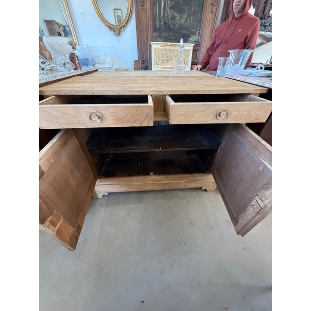 19th Century French Louis Philippe Solid Walnut Bleached Sideboard / Buffet. For Sale - Image 4 of 10