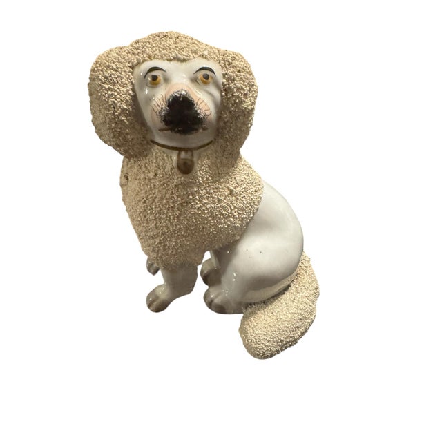 Antique 19th Century English Staffordsire Ceramic Poodle For Sale In Columbus - Image 6 of 12