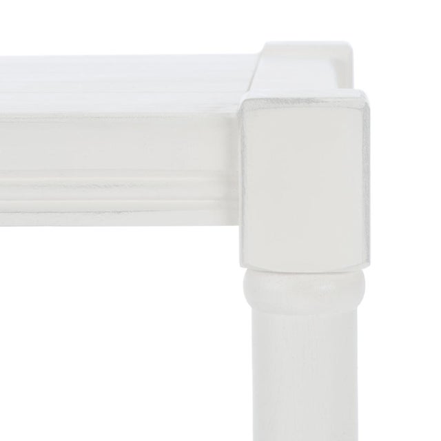 Spritely Home Rafiki Rectangle Accent Table in Distressed White For Sale - Image 4 of 8