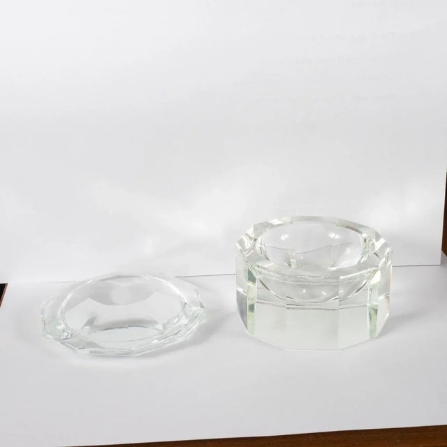 Vintage Petite Faceted Glass Box For Sale - Image 4 of 9