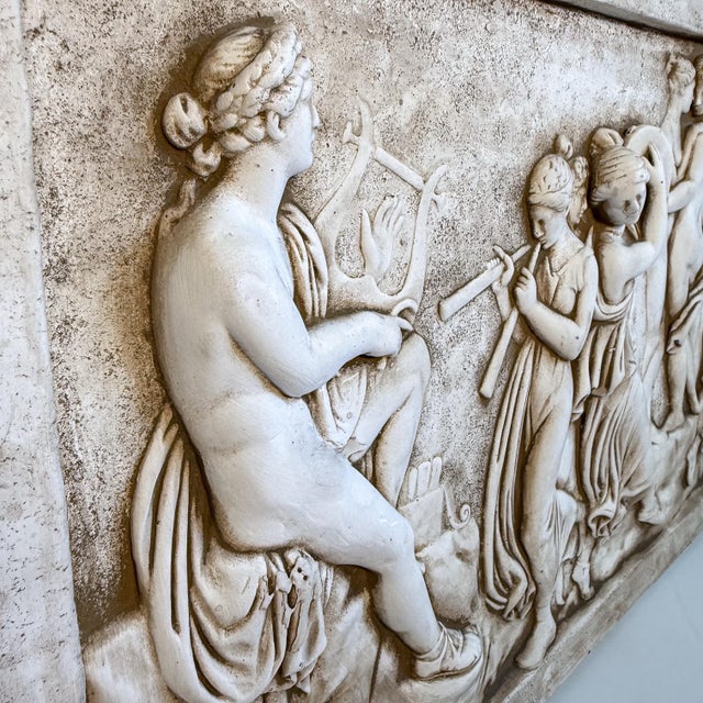 Neoclassical Cast Plaster “Dance of the Muses” Bas-Relief After Thorvaldsen For Sale In Raleigh - Image 6 of 11