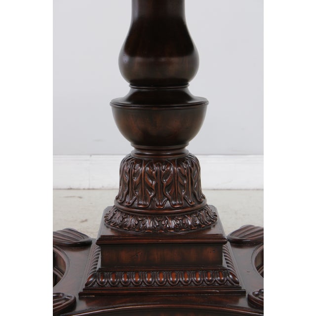 Maitland Smith 42 Inch Round Inlaid Mahogany Center Table For Sale - Image 12 of 14