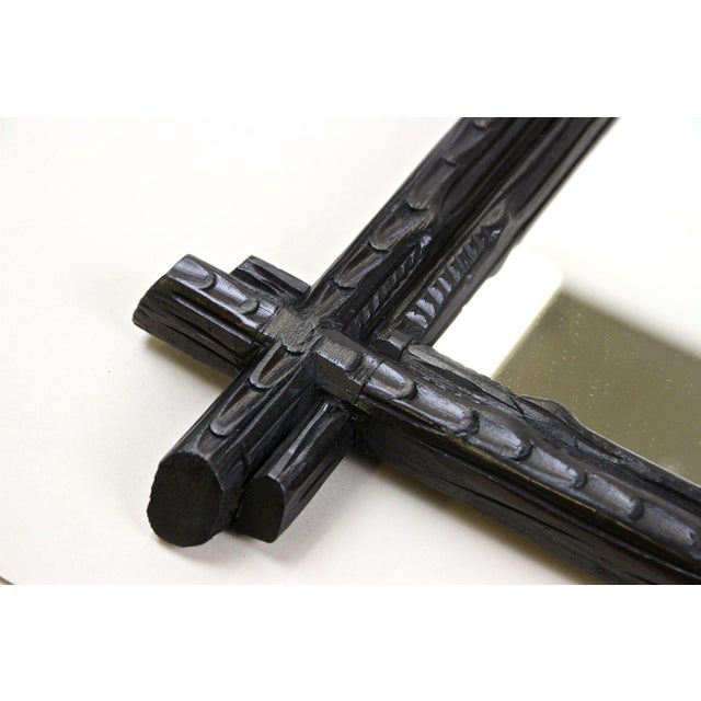 Austrian Black Forest Rustic Wall Mirror with Carved Oak Leaves, 1880 For Sale - Image 15 of 18