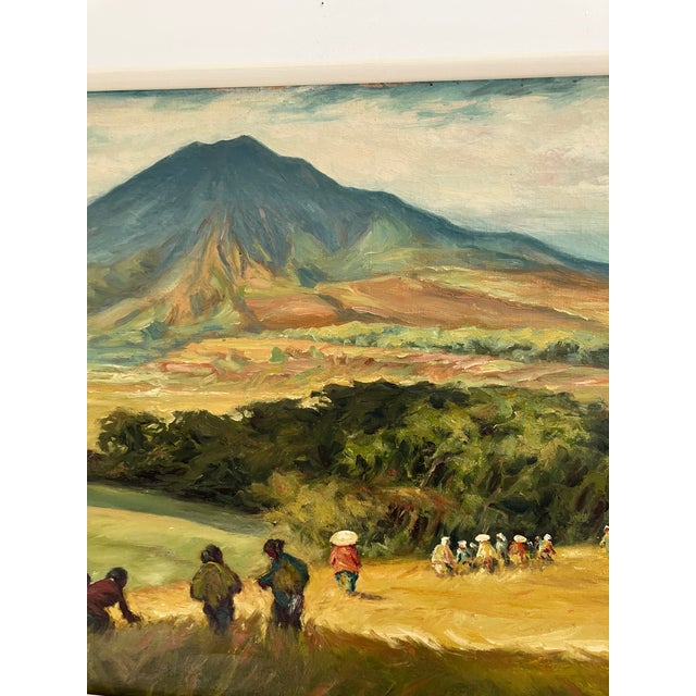 Blue Landscape Painting by Lammeree, Mid-20th Century For Sale - Image 8 of 14