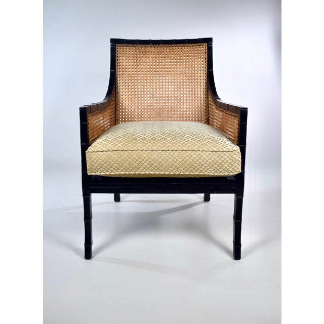 English Hickory Chair Double-Caned Faux Bamboo Beaufort Armchair For Sale - Image 3 of 14