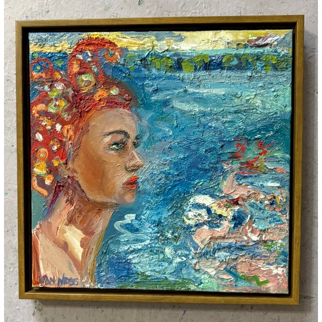 Figurative Portrait of a Woman, Original Oil Painting, by Van Ness For Sale - Image 3 of 9