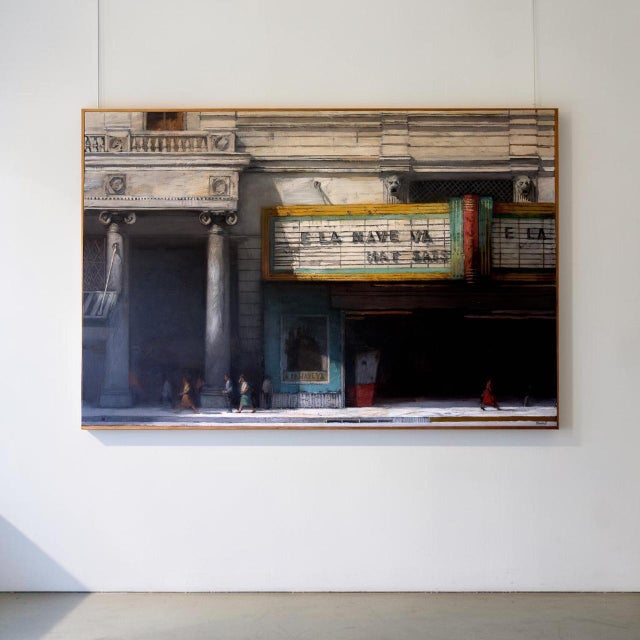 A striking, large-scale original oil on canvas by artist Richard Bunkall, celebrated for his evocative urban scenes and...