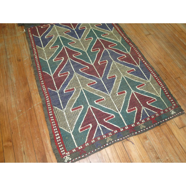 Tribal Vintage Turkish Kilim 3' X 4'4'' For Sale - Image 3 of 10