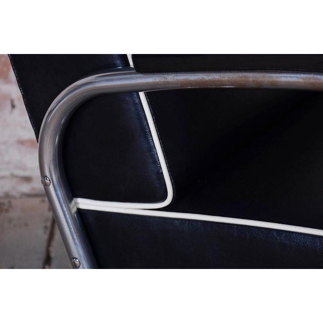 Black Set of Bauhaus Armchairs in Leather & Chrome from Mücke-Melder, Czech, 1930s For Sale - Image 8 of 14