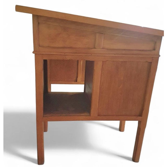 Brown Large Oak Architect's Desk, 1940s For Sale - Image 8 of 18