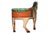 This striking vintage wooden bench is masterfully carved in the form of a horse, complete with a sculpted head and tail,...