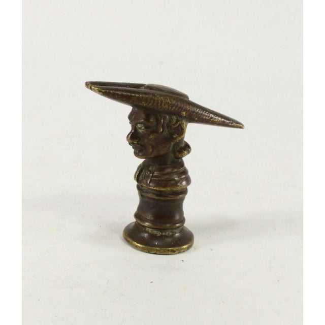 Early 19th Century 18th / 19th C. Apothecary Bronze Masher Pestle, Figural With Man in Bicorn Hat For Sale - Image 5 of 16