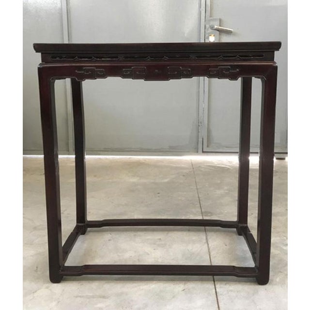 Early 20th Century Chinese Export Elmwood Console with Carrara Marble, 1950 For Sale - Image 17 of 18