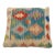 Arteverk Handwoven Afghan Kilim Pillow — Green & Red Zigzag Diamonds For Sale