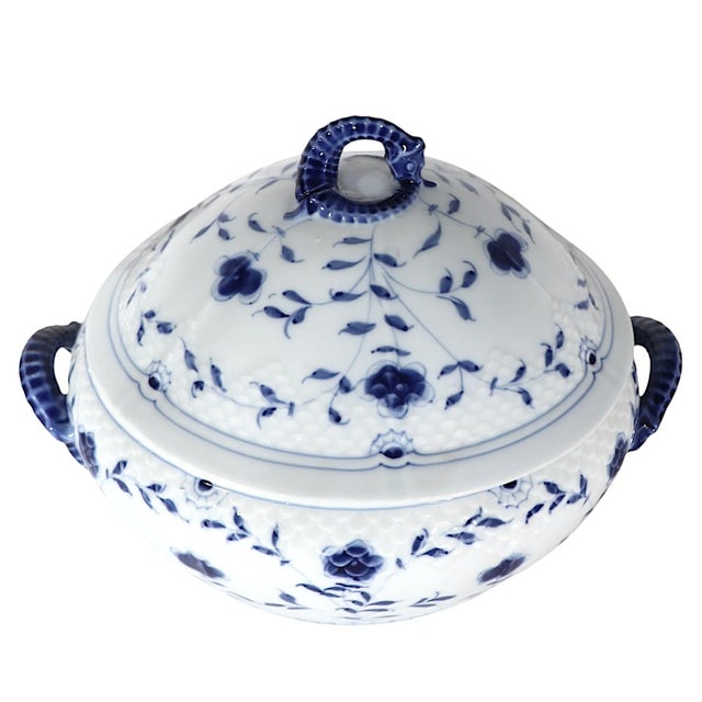 Ceramic 2 Bing & Grondahl Covered Serving Pieces in the Blue and White Butterfly Pattern For Sale - Image 7 of 12