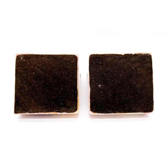 Vintage Pink & Honey Onyx Bookends – Sculptural Stone Pair – Organic Modern / Desert Chic For Sale - Image 9 of 11