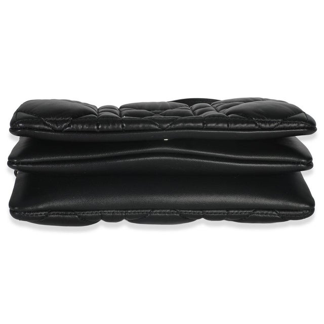 2020s Black Puffy Calfskin Macrocannage Mini Caro Bag For Sale - Image 5 of 9