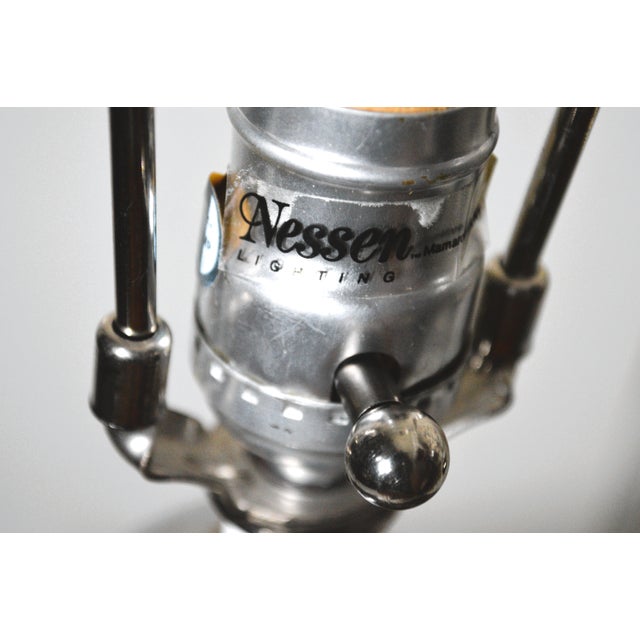 Mid-Century Modern Mid-Century Modern Nessen Tripod Polished Nickel Chrome Table Lamps a Pair For Sale - Image 3 of 8