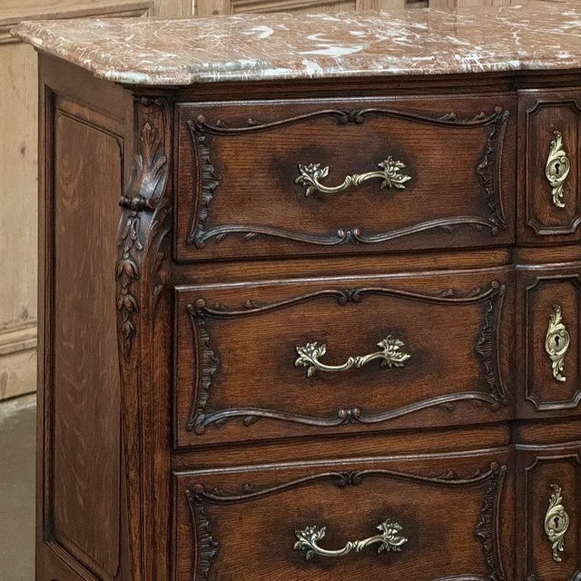 19th Century French Louis XIV Marble Top Commode ~ Chest of Drawers For Sale - Image 4 of 12